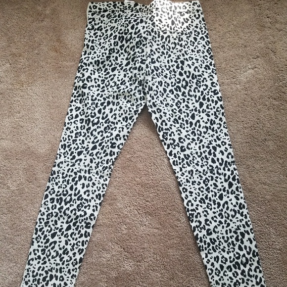 White leopard print pants Clearance